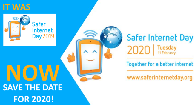 Logo du Safer Internet Day et rendez-vous pour 2020