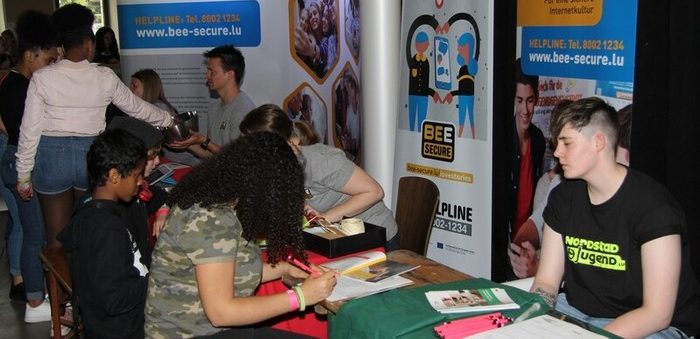 Stand de BEE SECURE a l'un des évènements du printemps 2019