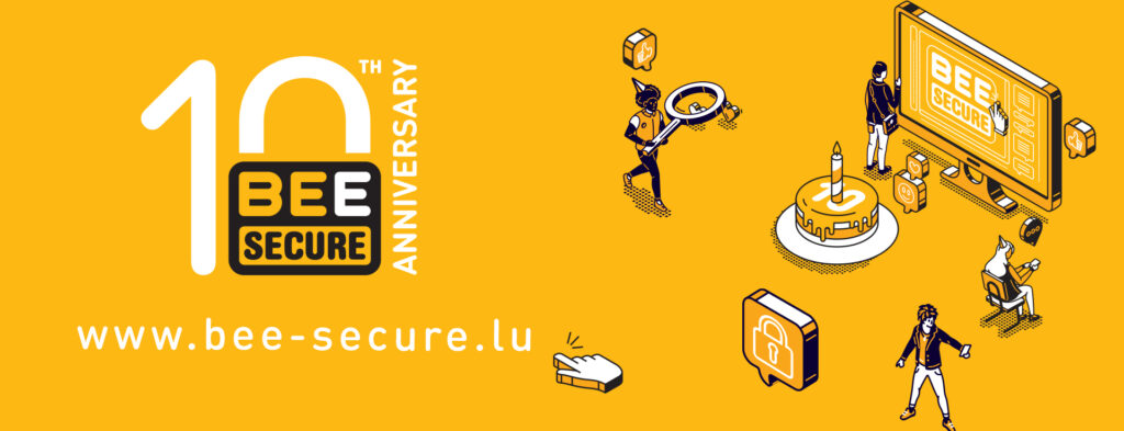 Affiche pour les 10 ans de BEE SECURE