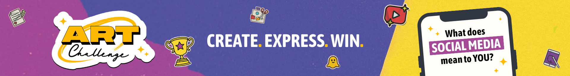Art challenge: crée, exprime-toi, gagne. Que représentent les réseaux sociaux pour toi ?